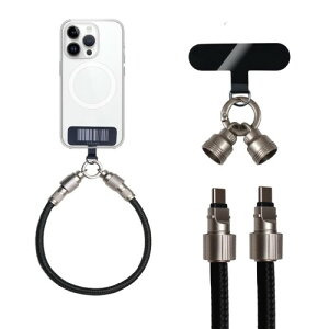 (DDBody) �X�}�z�X�g���b�v USB Type C �P�[�u�� �X�g���b�v�P�[�u�� �g�уX�g���b�v �X�}�z�V�����_�[ ��� �΂ߊ|�� iPhone�Ή��[�d�P�[�u�� 60W�}���[�d �z���_�[�t�� 2Way (�u���b�N(1), 120cm)