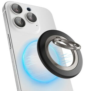 MagSafe対応 スマホリング Senose マグセーフ リング 360度回転 角度調整可能 バンカーリング 携帯電話 リングホルダー スタンド機能 落下防止 簡単着脱 iPhone16/15/14/13/12用 多機種対応 (ブラ