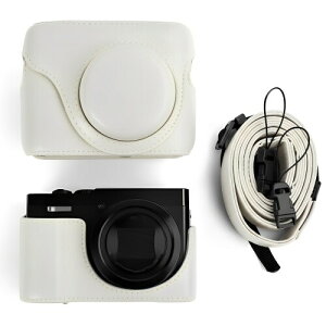 �ی�p�J�����P�[�X�p�i�\�j�b�N Lumix DC-ZS99 TZ99 �f�W�^���J�����Ή��A���߉\�ȃV�����_�[�X�g���b�v�t���J�X�^���t�B�b�g PU ���U�[�o�b�O�A�R���p�N�g�Ȏ����^�їp���[ (�z���C�g)