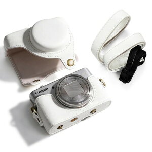 �L���m���p Canon PowerShot SX740 HS SX730 HS SX720 HS �p BEADY �J�����P�[�X PU ���U�[ PowerShot SX740/SX730/SX720 HS �ی�J�o�[ �V�����_�[�X�g���b�v�t �z���C�g
