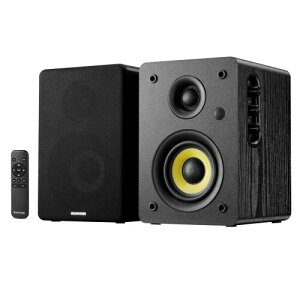 Sanyun SW206 4�C���` HiFi �u�b�N�V�F���t�X�s�[�J�[ �X�^�W�I���[�h���� 80W �A�N�e�B�u Bluetooth 5.4/���f�W�^��/����/TRS/�I�[�f�B�I����/24bit DAC USB�Ή� �^�[���e�[�u�� TV PC �f�X�N�g�b�v�p MDF