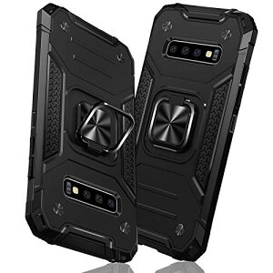 TMUJWS Samsung Galaxy S10 Plus 用ケース リング 衝撃吸収 耐衝撃 TPU+PCバンパー 二重構造 米軍MIL規格 全面保護カバー 滑り防止 車載ホルダー対応 擦り傷防止 滑り止め 軽量 薄型 アイフォン S10 Pl