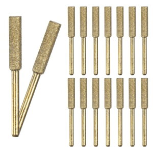 M METERXITY 16パック3/16"チタンメッキダイヤモンドチェーンソーシャープナー 高硬度研削石チェーンソーシャープニングキット 電動チェーンソーシャープナー/石彫り用(3 mm金色)