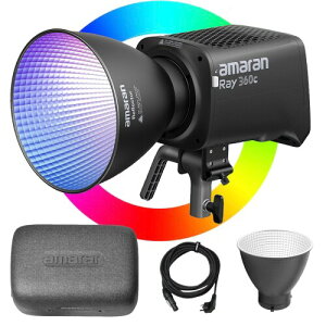 Amaran Ray 360c RGB�r�f�I���C�g360W �{�[�G���X�}�E���g�A���o�͏Ɩ� �F���x1,800K�`20,000K
