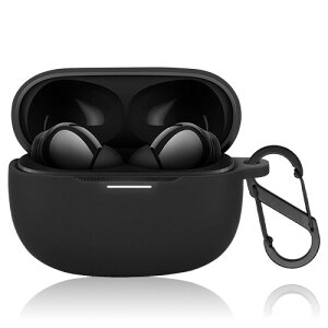 PRODELI イヤホンケース For Redmi Buds 6 Pro 専用 カバー キズ防止 耐衝撃 シリコン素材 カラビナ付き 紛失防止 軽量 装着充電可能 柔らかい redmi buds 6 pro 用 保護カバー (ブラック)