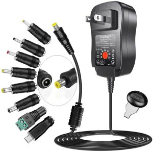 SoulBay 24W ėp ACA_v^[ }`d DC 12V 9V 7.5V 6V 5V 4.5V 3V d pA8̑I\ȃA_v^vOtAo͍ő 2A/ 2000 mA