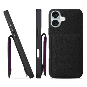 HANATORA for iPhone 16Plus �P�[�X �o���p�[�^ �{�v �X�}�z�P�[�X �X�}�z �J�[�h�|�P�b�g �X�^���h �V�����_�[�X�g���b�v �t�� �V�������N�J�[�t���U�[ �u���b�N SCPG-16Plus-Black �M�t�g �a���� ��