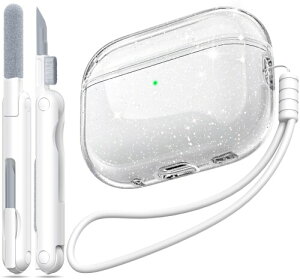 MHYALUDO airpods Pro �� 2 ����/�� 1 ����P�[�X�J�o�[�Aairpods Pro �P�[�X�� 2 ���� USB C �[�d�|�[�g�ƌ݊�������A�N���A�\�t�g�����~���^���[�O���[�h�ϏՌ��P�[�X�A�N���A�M�b�^�[