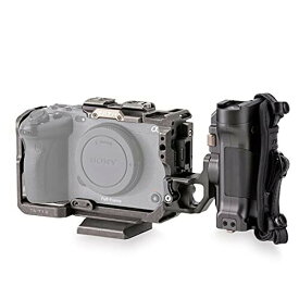 TILTA フルカメラケージ Sony FX3 FX30対応 HDMIケーブルクランプ付き 左側アドバンスドパワーハンドルとマルチマウントポイント カメラプロテクトリグ 軽量キット タクティカルグレー TA-T13-