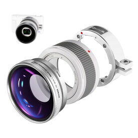 NEEWER 広角レンズ ZV1 カメラ、2 in 1 18mm HD広角 & 10x マクロ追加レンズに対応 延長チューブ、バヨネットマウントレンズアダプター、クリーニングクロス付き (ホワイトフレーム)