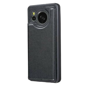 For AQUOS sense8 docomo SH-54D au SHG11 用 ケース 背面手帳型 軽い薄い 純色 レザーケース(ブラック)アクオス センス8 ドコモsh54D ケースカード入れ 片手操作 バック?カバー sense8 黒