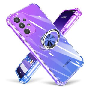Galaxy A53 5G ケース リング クリア TPU 耐衝撃ケース 透明 車載ホルダー スタンド機能 グラデーション 薄型 サムスン ギャラクシーA53 カバー 全面保護 360回転 軽量 シリコン 黄変防止 防指