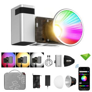 Zhiyun X60 RGB Pro LED rfICgAoCJ[ CCT 2700-6500KAʐ^AX^WIrfIƖAYouTubeAVlogACuXg[Ȃǂ̂߂̃AvAƖ (ZY }Eg)