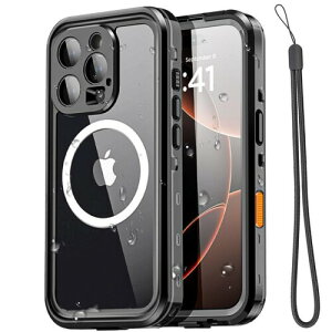 AICase hP[X iPhone 16 Pro Max Ή MagSafe hAhoAϏՌAIP68 F Sgی S Jo[ ubN