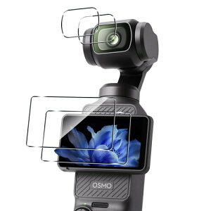 �Ή� DJI OSMO Pocket 3 �K���X�t�B���� (2��) + �J�����t�B���� (2��) �p DJI Osmo Pocket 3 �ی�t�B���� �d�x9H �ϏՌ� ��U�h�~ �w��h�~ �S�ʕی� �ɔ� �����ߗ� �\��t���ȒP 2.5D ���E���h�G�b�W