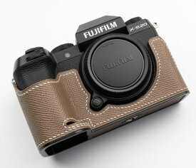 対応 FUJIFILM 富士 X-S20 専用 カメラケース カメラカバー カメラバッグ 本革 銀付牛革本体+メタルベースプレート 2-in-1デザイン (グレー)