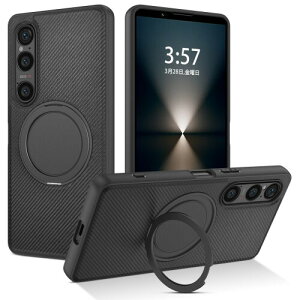 BENTOBEN Xperia 1 VI �P�[�X SO-51E | SOG13 �P�[�X MagSafe�Ή� 360°��]�X�^���h �c�����Ή� �J�[�{�����f�U�C�� �ϏՌ� �}�O�l�b�g���� �ԍڃX�}�z�z���_�[�Ή� �X�g���b�v�z�[���t�� �G�N�X�y��