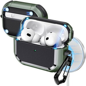 HEIGKOIK AirPods Pro2 P[X MagSafeΉ(USB-C/LightningP[uΉ) AirPods Pro P[X 2023/2022/2019  CbNt ϏՌ nCubhی GA[|bYv 2 pJo[ (O[)