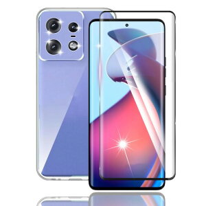 For Motorola Moto Edge 50 pro �p�� �K���X�t�B���� + For Moto Edge 50 Pro �p�� �P�[�X �N���A For Edge 50s pro �p�� �t�B���� �ϏՌ� �d�x9H �S�ʕی� �ی�t�B���� ��U�h�~ For Edge 50s pro �p�� �N���A�J�o