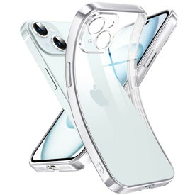 Supdeal クリスタル クリアな透明電話ケース対応iPhone 15，(カメラレンズ保護)(シリコン高精細透明)(黄変しない)(極薄でソフトな素肌感覚)(耐衝撃)アイフォン 15 スマホカバー衝突防止エア