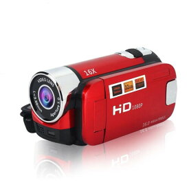 VBESTLIFE HD ビデオカメラ 16倍デジタルズーム 270度回転 手ブレ補正 高耐久 ポータブル 軽量 DVデジタルカメラ(レッド)