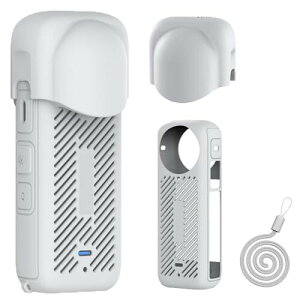 LINGHUANG Insta360 x4 レンズカバー用 本体保護カバー ハンドストラップセット組 放熱性 インスタ360 x4 カバー シリコンカバー X4保護ケース 全面保護 Insta360 X4カメラアクセサリーに適用 (3点