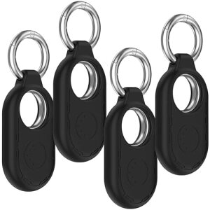 Miimall �Ή�Samsung Galaxy SmartTag2�p �V���R���ی�P�[�X �u���b�N Galaxy SmartTag 2 �g���b�J�[ �V���R���ގ� �����O�� �y�� �h�Ռ� ���^ �����h�~ �C�菝�h�~ ����~�� �S�g�ی� Smart Tag2 �J�o�[