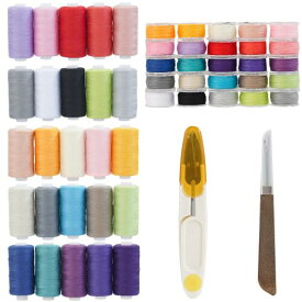 HOURFUN 糸とボビン セット 60番 ミシン糸 25色 500ヤード巻 上糸と下糸セット ミシンと手縫い対応 縫い糸 ボビン糸