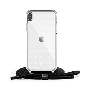 Handodo Apple iPhone X/iPhone XS 用 ケース iPhone X/iPhone XS カバー ネック ショルダー ストラップ付き スマホ シリコン カバー 紐付き 斜めがけ 織りストラップ付き 調節可能なショルダー クロス