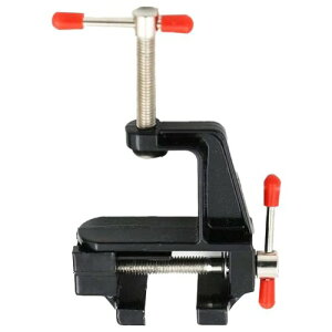 卓上万力 万力小型 ホームバイス 簡単取付 ABS ホビーバイス万力 軽量 作業台 固定工作 細かい作業 ポータブルベンチ万力 ミニテーブルクランプ 回転式 修理ツール、ブラック 口開き32mm