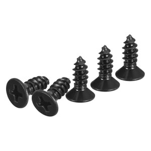 DTGN 100個 #10x1/2" フラットヘッド木ねじ 304ステンレス鋼十字頭自己攻釘 - 木工 家具に最適 - 黒