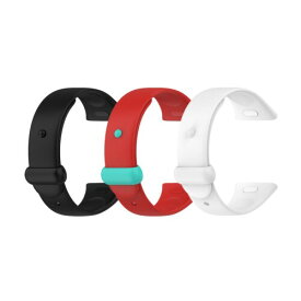 (LICHIFIT) Xiaomi（シャオミ） Redmi Watch 3/Mi Watch Lite 3対応バンド シリコン製 ベルト 替えバンド スポーツベルト 防汗 軽量 脱着簡単 （ブラック＋レッド＋ホワイト）