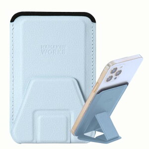 HAMAKEN WORKS(ハマケンワークス)マグネットスマホスタンド MagSafe対応 iPhone 12シリーズ対応/iPhone 13シリーズ兼用 カードケース 折り畳み式 卓上 軽量 極薄 スキミング防止&リングホールド機