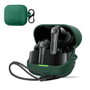 For EarFun Air Pro 4+ �p �P�[�X �J�o�[ ���C�����X �C���[�z�� �V���R�� �ی�P�[�X �i�J���r�i�t��+�X�g���b�v�t�� �j �����h�~ �L�Y�h�~ �ϏՌ� �����[�d�\ �h�� �h�o (�O���[��)