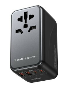 MOMAX �ϊ��v���O 100W PD GaN �}���[�d �S���E�Ή� 5�䓯���[�d 2*PD USB-C+2*QC USB-A �C�O�p�R���Z���g �C�O�ϊ��v���O C/BF/O/A�^�C�v ���[���b�p/�؍�/�C�M���X/�A�����J/�I�[�X�g�����A�Ȃǂ̍�