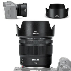 JJC ES-73B �t�� �Ԍ`�����Y�t�[�h Canon RF 45mm F1.2 STM �����Y�p Canon ES-73B �݊� �U67mm�ی�t�B���^�[�ƃ����Y�L���b�v �����\