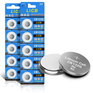 LiCB 10�� CR1220 ���`�E�� �{�^�� �d�r 3V 1220 �R�C���`�d�r ����[���V���[�Y