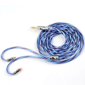 イヤホンオーディオケーブル 銀メッキ銅+単結晶銅OCC 5N純度99.999% NICEHCK BlueIsland 0.78 2Pin 3.5mmプラグ 金属製コネクタ 着脱式 柔らかい アップグレードケーブル 3極 柔らかい 1.2m DIYイヤホン