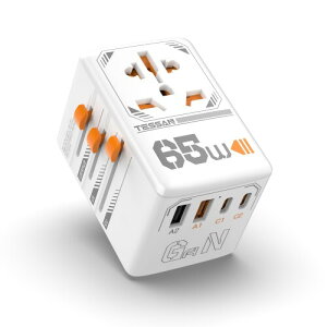 �C�O �R���Z���g�ϊ��v���O �S���E�Ή� GaN 65W PD �}���[�d TESSAN �C�O���s�p �R���Z���g 2USB-A��2USB-C�|�[�g�t�� 1AC�� BF O A C�^�C�v ���[���b�p/�؍�/�C�M���X/�A�����J/�I�[�X�g�����A/����
