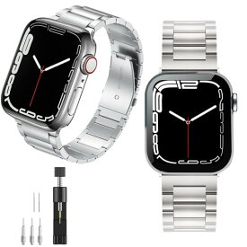FAZHAN コンパチブル Apple Watch バンド ステンレス アップグレードバージョン 49mm/45mm 44mm 42mm/41mm 40mm 38mm アップルウォッチ バンド 金属ベルト Apple Watch Series 8/ultra/7/6/SE/5/4/3/2/1対応 あっぷる