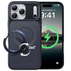 CASEKOO iPhone 17 Pro �p �P�[�X MagSafe�Ή� �ČRMIL�K�i 360°�S�����ϏՌ��ő�25W�}���[�d�Ή� �w��h�~/�}�b�g�d�グ/���ϖh�~/������ ���b�v�z�[���t�� ���C�����X�[�d�Ή� ��phone17pro �p�P�[