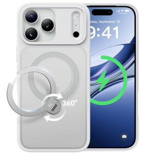 CASEKOO iPhone 17 Pro �p �P�[�X MagSafe�Ή� �ČRMIL�K�i 360°�S�����ϏՌ� �ő�25W�}���[�d�Ή� �w��h�~/�}�b�g�d�グ/���ϖh�~/������ ���b�v�z�[���t�� ���C�����X�[�d�Ή� ��phone17pro �p�P�[