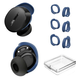 Bose QuietComfort Earbuds (2024) �p�C���z���ی�P�[�X�ACONTEME �J���r�i�t���V���R���\�t�g�P�[�X�A���S�A�t�����g LED �\�� (Blue Tips)