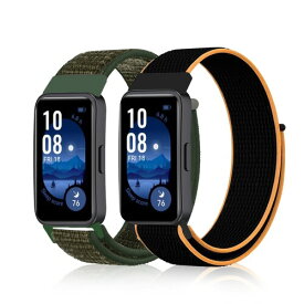 (RicYeel) バンド Huawei Band 9 / Huawei Band 8 対応 (2個セット) ナイロン製 替えベルト 編組ストラップ マジックテープ サイズ調節可能 通気 軽量 柔らかい メンズ＆レディース Huawei Band 9 / Huawei B