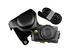 �J�����P�[�X Cyber-shot RX100 M2 M3 M4 M5 �J�����o�b�N ��჌�t DCS-RX100�V���[�Y �Ή� PU���U�[�P�[�X �V�����_�[�x���g�t�� �{�b�` �u���b�N�@Kanagali