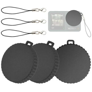 ESJNNK For DJI Osmo Action 5 Pro/Action 4/Action 3 用 レンズカバー 3点セット レンズ保護カバー 傷防止 汚れ防止 保護カバー 軽量 レンズ保護用キャップ カメラ アクセサリー ストラップ付き