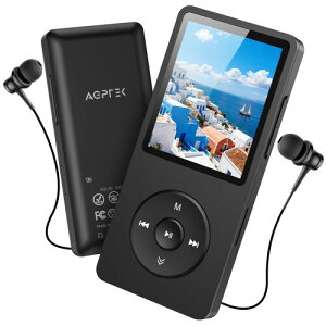 (�T�C�g�{�^���ǉ�) AGPTEK MP3�v���[���[ ���y�v���[���[ HIFI 30g���y�� 64GB���� 128GB�܂Ŋg���\ �{�^������ ���y�v���[���[ 40���ԍĐ� ���X���X�T�E���h FM���W�I �_�C���N�g�^���Ή� �A