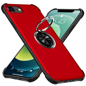 PNEWQN iPhone 7 ケース/iPhone 8 ケース//iPhone SE ケース 第2世代 リング付き 耐衝撃 衝撃吸収 擦り傷防止 薄型 シリコン スタンド機能 車載ホルダー対応 二重構造 tpu pcバンパー アイフォン se2