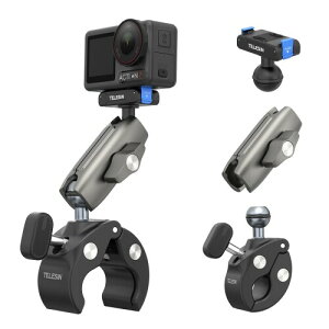 TELESIN DJI Osmo Action 5 Pro/4/3�p �N�����v�}�E���g ���C�N�C�b�N�����[�X �A���~�j�E�������� 360°��] �}�W�b�N�A�[�� ���]�� �o�C�N �}�E���g dji osmo action �A�N�Z�T���[ �p�C�v�N�����v �X