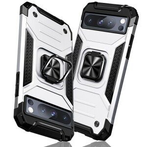 TMUJWS Google Pixel 8 Pro �p�P�[�X �����O �Ռ��z�� �ϏՌ� TPU+PC�o���p�[ ��d�\�� �ČRMIL�K�i �S�ʕی�p�P�[�X ����h�~ �ԍڃz���_�[�Ή� �C�菝�h�~ ����~�� �y�� ���^ �O�[�O�� �s�N�Z